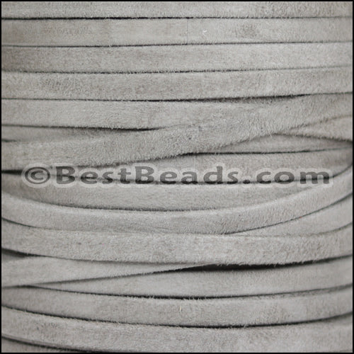 5mm flat GOAT SUEDE leather WARM GREY - meter