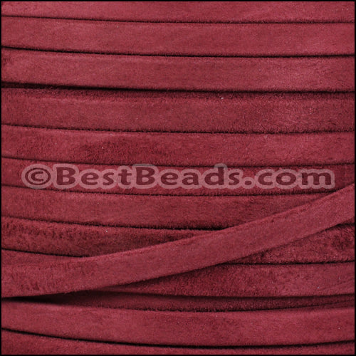 5mm flat GOAT SUEDE leather BURGUNDY - meter