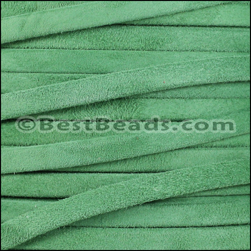 5mm flat GOAT SUEDE leather FERN GREEN - meter
