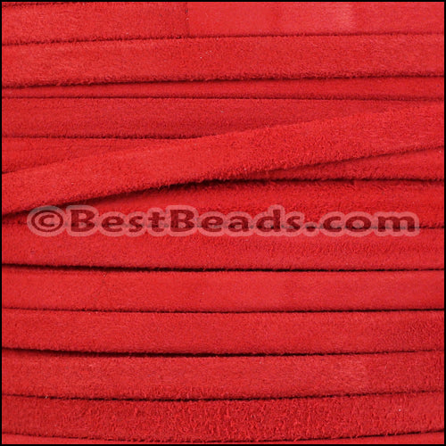 5mm flat GOAT SUEDE leather RED - meter