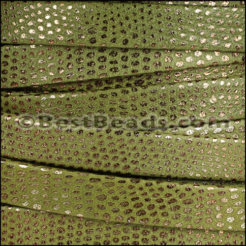 10mm flat LUXOR leather KHAKI GREEN - meter