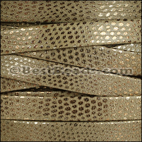 10mm flat LUXOR leather OLIVE - meter