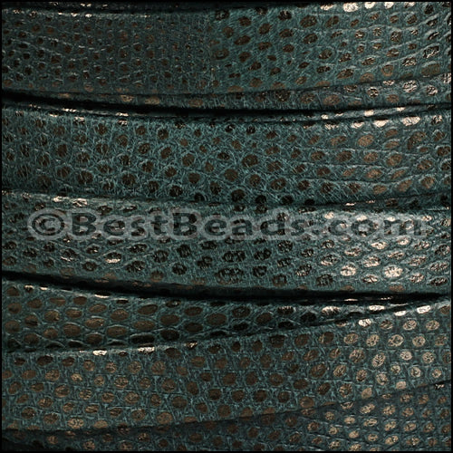 10mm flat LUXOR leather SPRUCE GREEN - meter