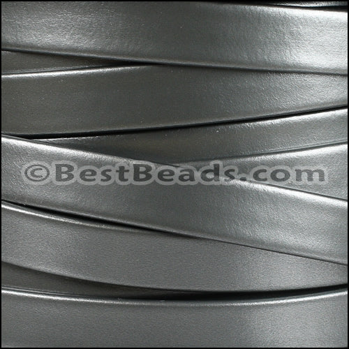 10mm flat MATTE PEARL leather GREY - meter