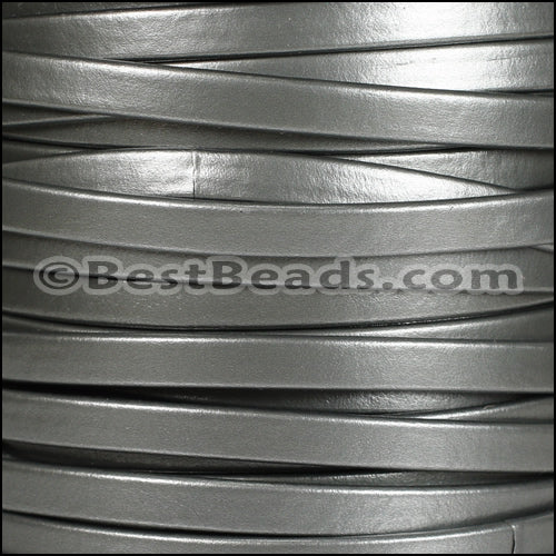 5mm flat MATTE PEARL leather GREY - meter