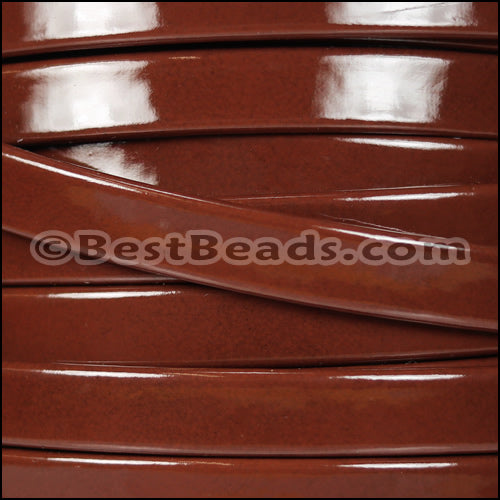10mm Flat PATENT leather BROWN - meter