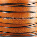 10mm flat IMPRINTED PAISLEY leather BURNT ORANGE - meter