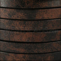 10mm flat RUSTIC leather BROWN - meter