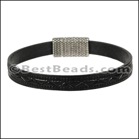 8mm flat ROMAN leather DARK BROWN - meter