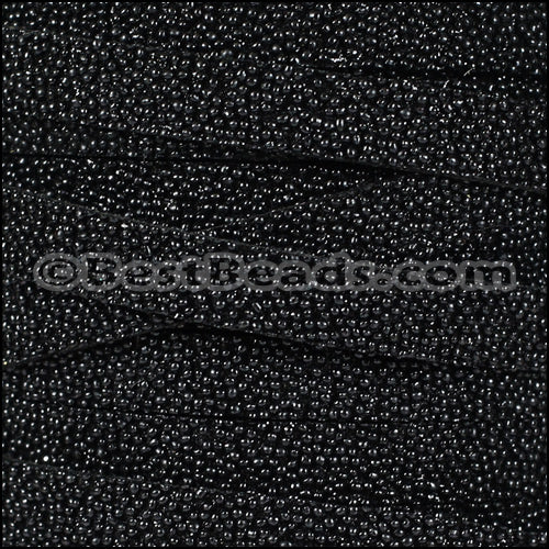 10mm flat SEED BEAD leather BLACK - 1 meter