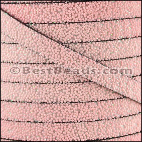 10mm flat SEED BEAD leather LIGHT PINK - 1 meter