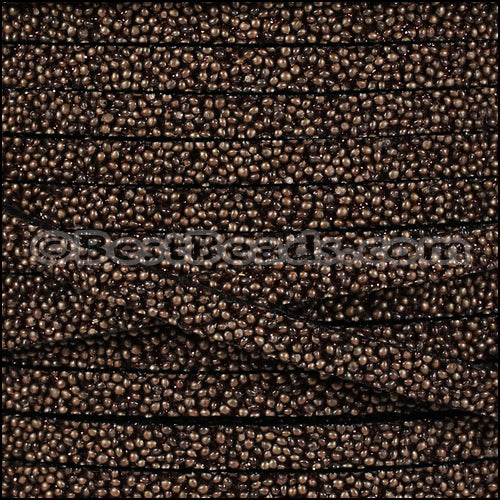 5mm flat SEED BEAD leather BROWN - 1 meter