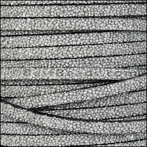 5mm flat SEED BEAD leather GREY - 1 meter