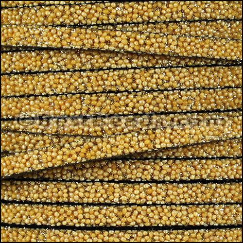 5mm flat SEED BEAD leather MUSTARD - 1 meter