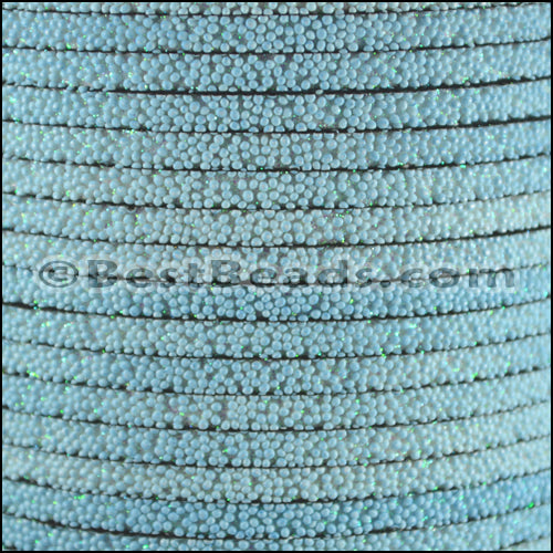 5mm flat SEED BEAD leather LIGHT BLUE - 1 meter