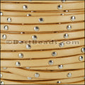 5mm flat STUDDED leather NATURAL - meter