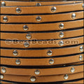 5mm flat STUDDED leather TOBACCO - meter