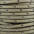 5mm flat STUDDED leather CEMENT - meter