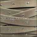 10mm flat STUDDED ARIZONA leather TAUPE - meter