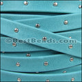 10mm flat STUDDED ARIZONA leather TURQUOISE - meter