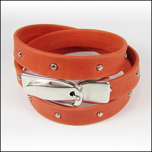 10mm flat STUDDED ARIZONA leather TAUPE - meter
