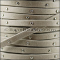 5mm flat STUDDED ARIZONA leather TAUPE - meter