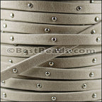 5mm flat STUDDED ARIZONA leather TAUPE - meter