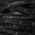 5mm flat STUDDED ARIZONA leather BLACK - meter