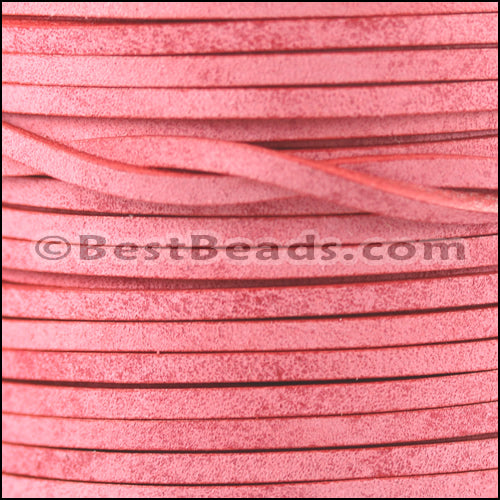3mm flat VINTAGE MEDITERRANEAN leather RED - meter