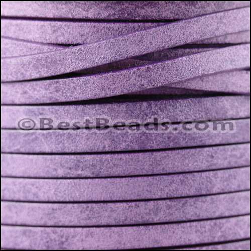 5mm flat VINTAGE MEDITERRANEAN leather DEEP PURPLE - meter