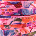 10mm flat WATERCOLOR leather FLORAL PINK - meter