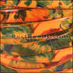 10mm flat WATERCOLOR leather FLORAL ORANGE - meter
