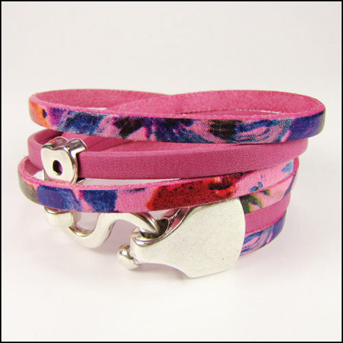 5mm flat WATERCOLOR leather FLORAL YELLOW - meter