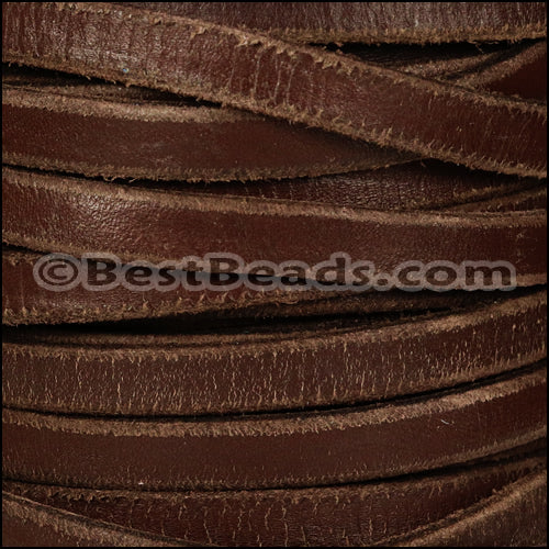 10mm Flat WEATHERED leather BROWN - meter