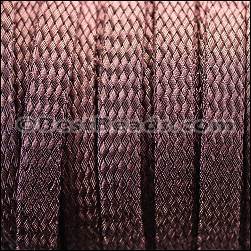 10mm flat WOVEN MESH cord BRONZE - meter