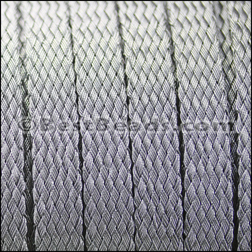 10mm flat WOVEN MESH cord SILVER - meter