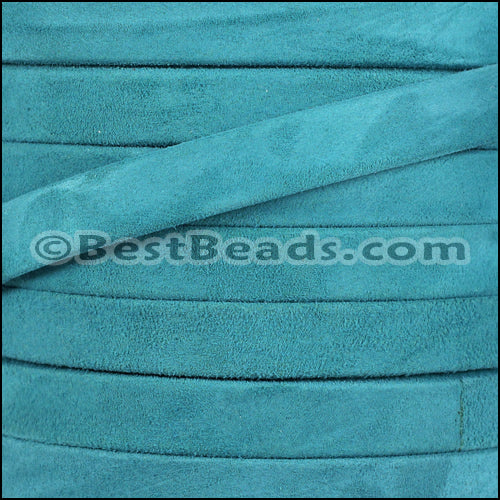 10mm flat GOAT SUEDE leather TURQUOISE - meter