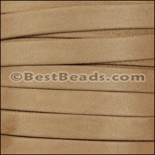 10mm flat GOAT SUEDE leather TAUPE - meter