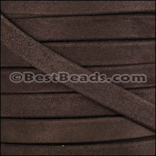 10mm flat GOAT SUEDE leather BROWN - meter