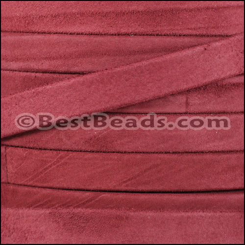 10mm flat GOAT SUEDE leather BURGUNDY - meter