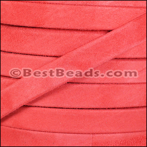10mm flat GOAT SUEDE leather CORAL - meter