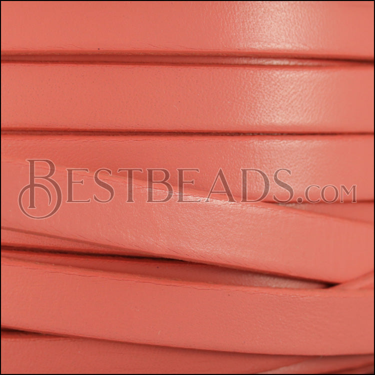 10mm flat leather CANDY CORAL - meter