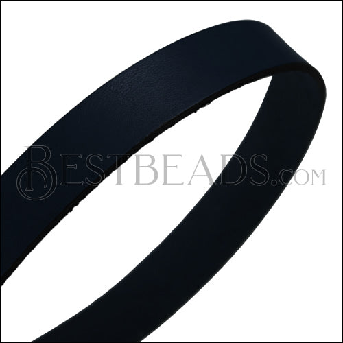 15mm flat leather NAVY - approx. 3 feet