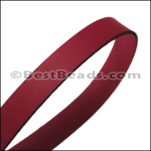 15mm flat leather PLUM - approx. 3 feet