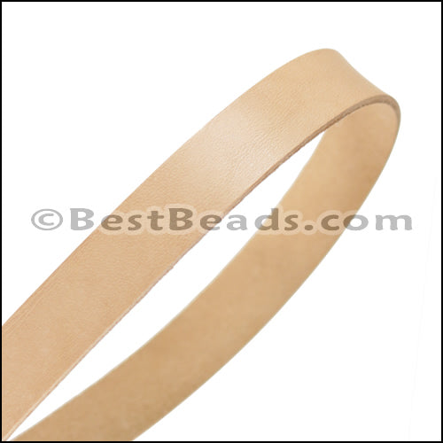 15mm flat leather NATURAL - approx. 3 feet