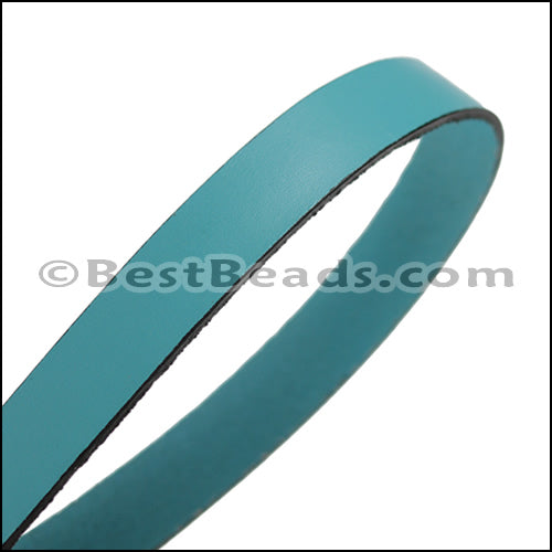 15mm flat leather PASTEL BLUE/TURQUOISE - approx. 3 feet