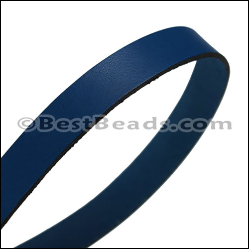 15mm flat leather ELECTRIC BLUE - approx. 3 feet