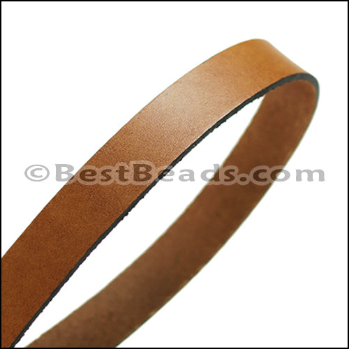 15mm flat leather TOBACCO - approx. 3 feet