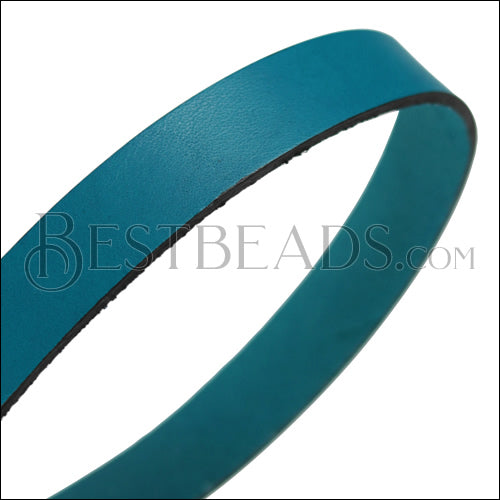 15mm flat leather TURQUOISE - approx. 3 feet