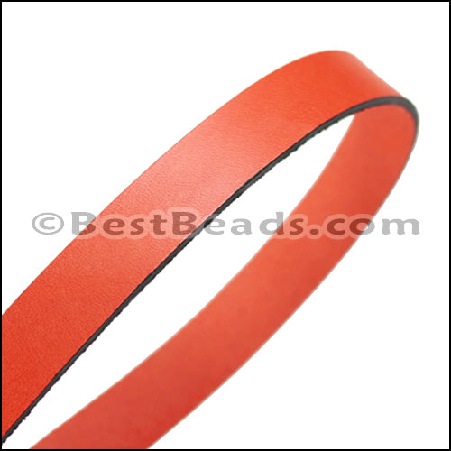 15mm flat leather PASTEL CORAL - approx. 3 feet